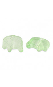 Glass bead 13mm elephant - Light green